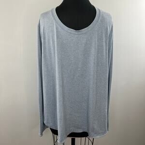 ATHLETA Blue Gray Star Crewneck Long Sleeve Thumb Hole Utempo Pullover Top 2X
